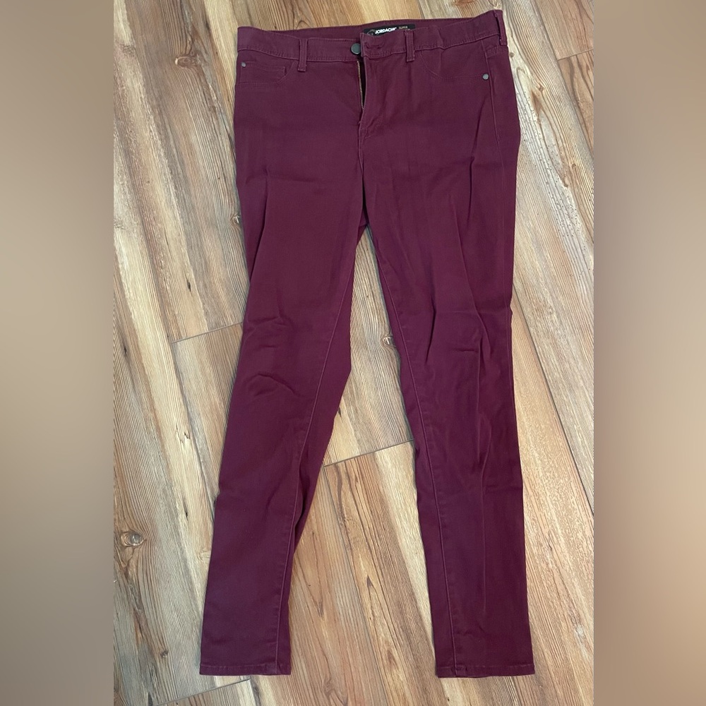 Burgundy Jordache super skinny jeans. Size 12.